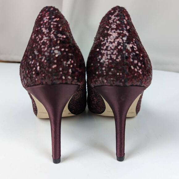WHBM Glitter Pumps Burgundy Size 5.5 - Picture 3 of 10